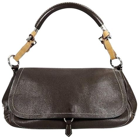 prada brown leather shoulder bag vintage|Prada leather bag women black.